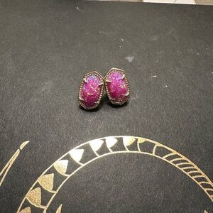 Kendra Scott Pink Kyocera Opal Stud Earrings